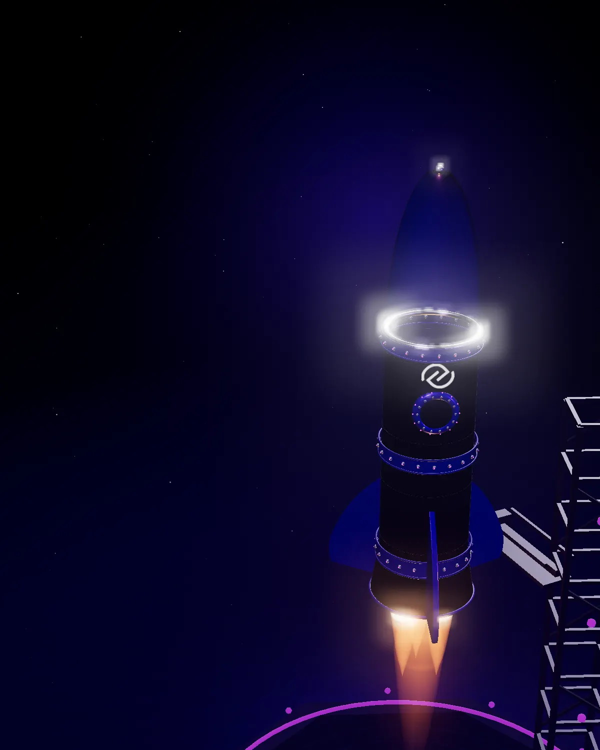 Vista de cima de uma rua comercial à noite, com a maioria das lojas apagadas